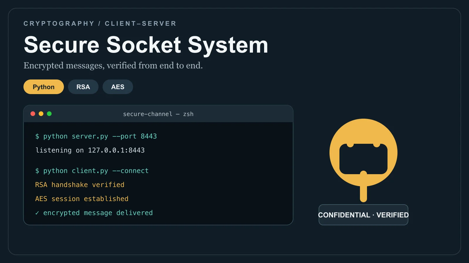 Secure Python Socket System with RSA and AES